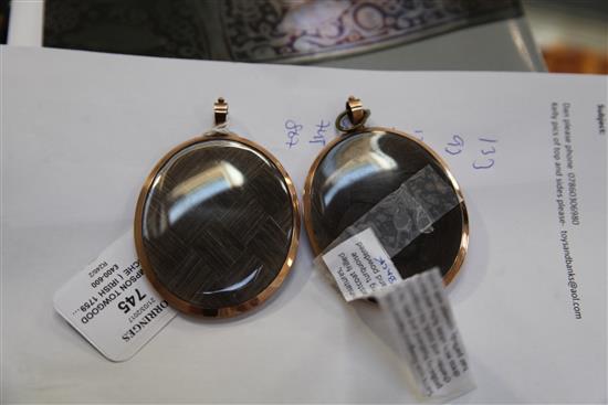 Sampson Towgood Roche (Irish 1759-1847) Miniatures of a lady and gentleman 2.75 x 2.25in., gold locket frames with hair backs